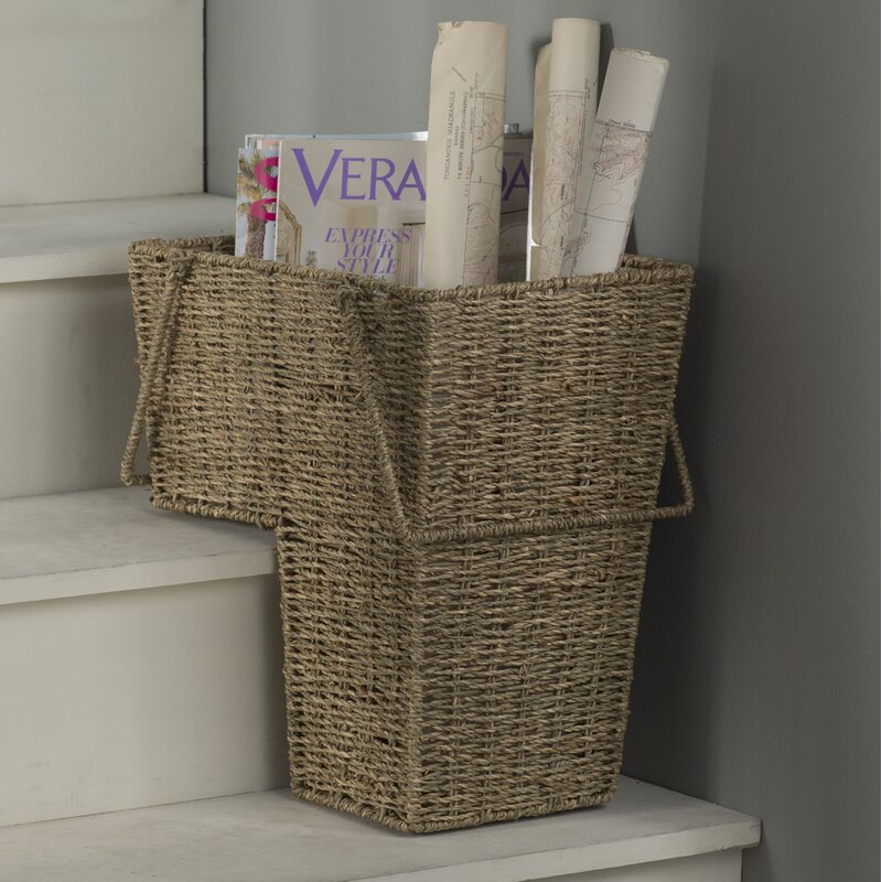 Bertram Wicker Sea Grass Stair Basket And Reviews Joss And Main